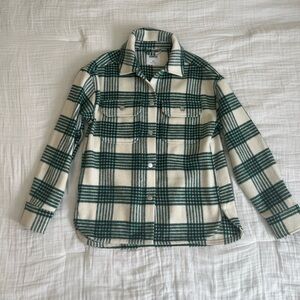 Women’s green and off-white flannel jacket